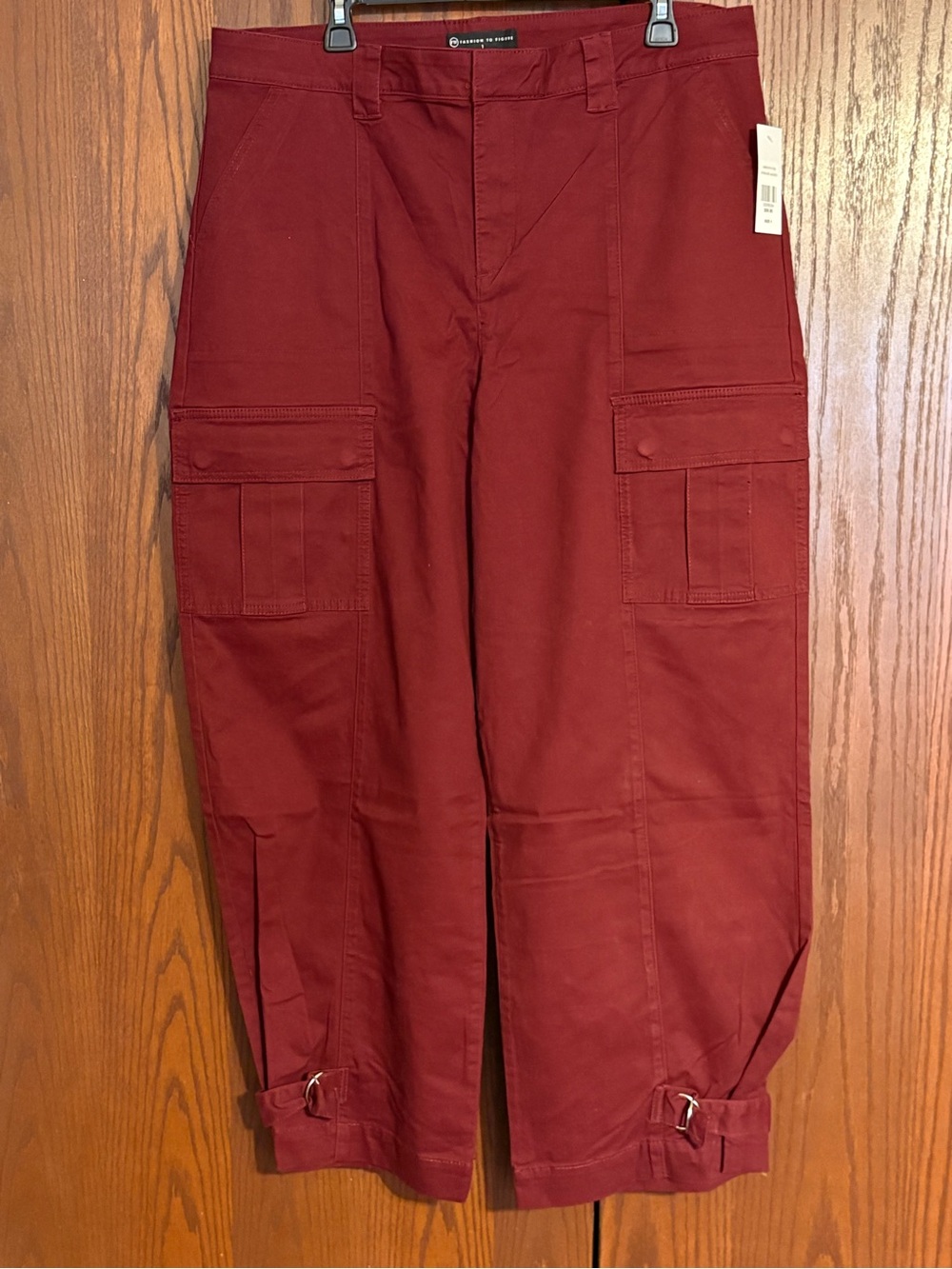 Women's Deep Red Size 1 Cargo Pants with Utility Pockets